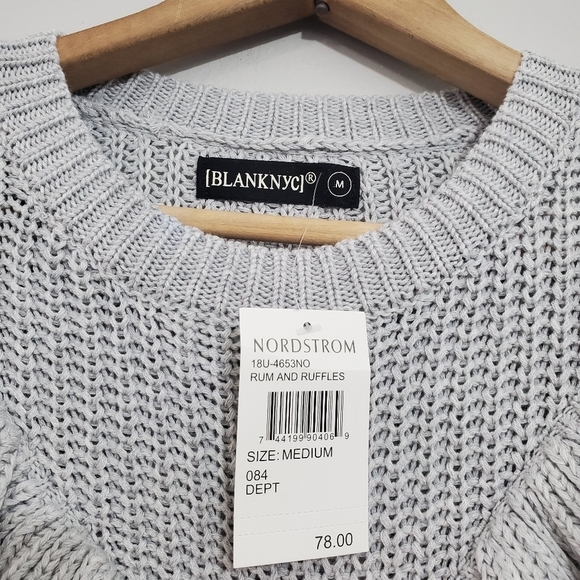 NWT Blank NYC Rum and Ruffles Gray Sweater - Picture 3 of 3
